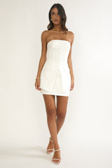 Ilara Strapless Longline Top White