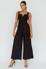 Colleen Waist Tie Jumpsuit Black