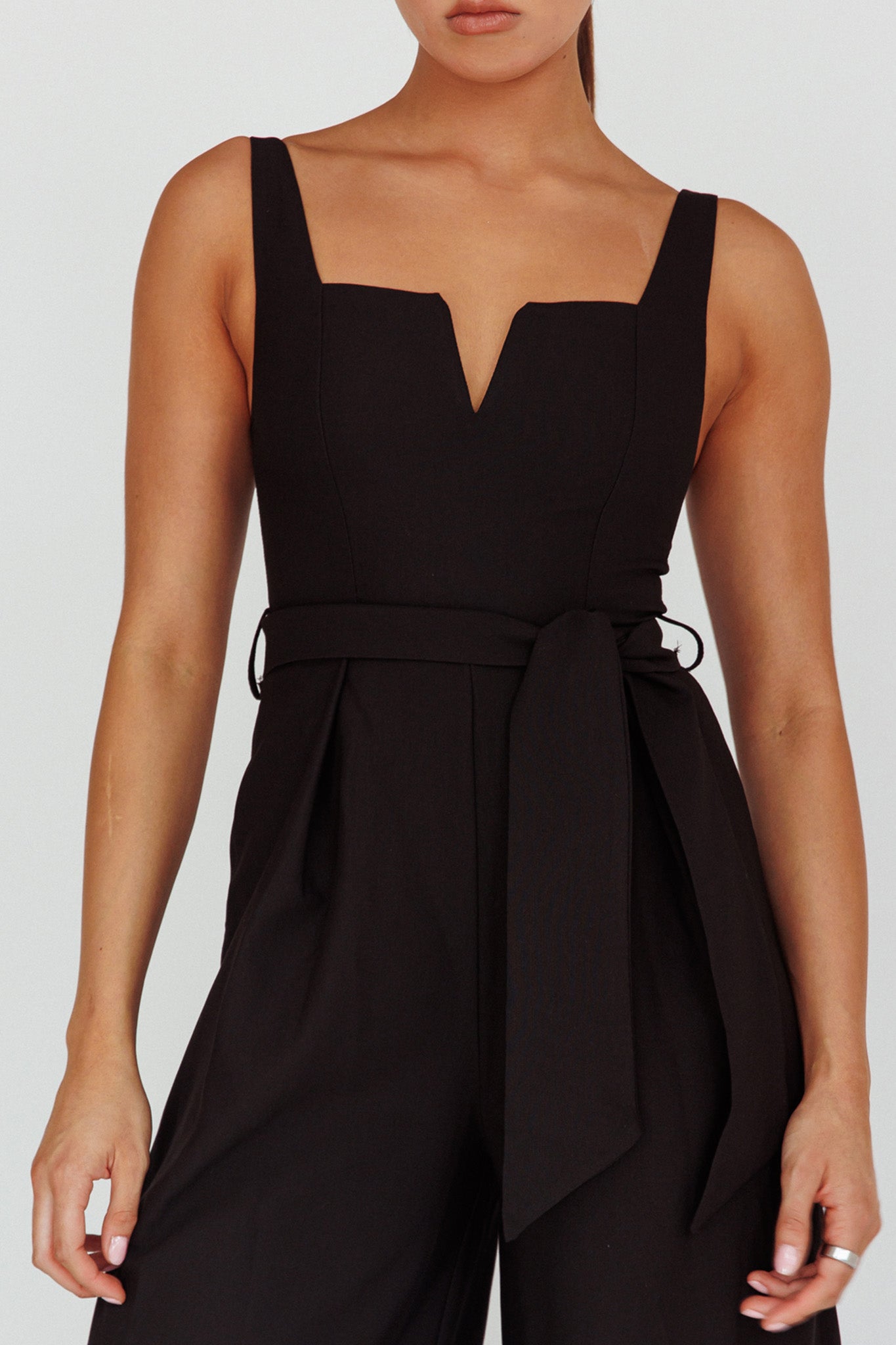 Colleen Waist Tie Jumpsuit Black