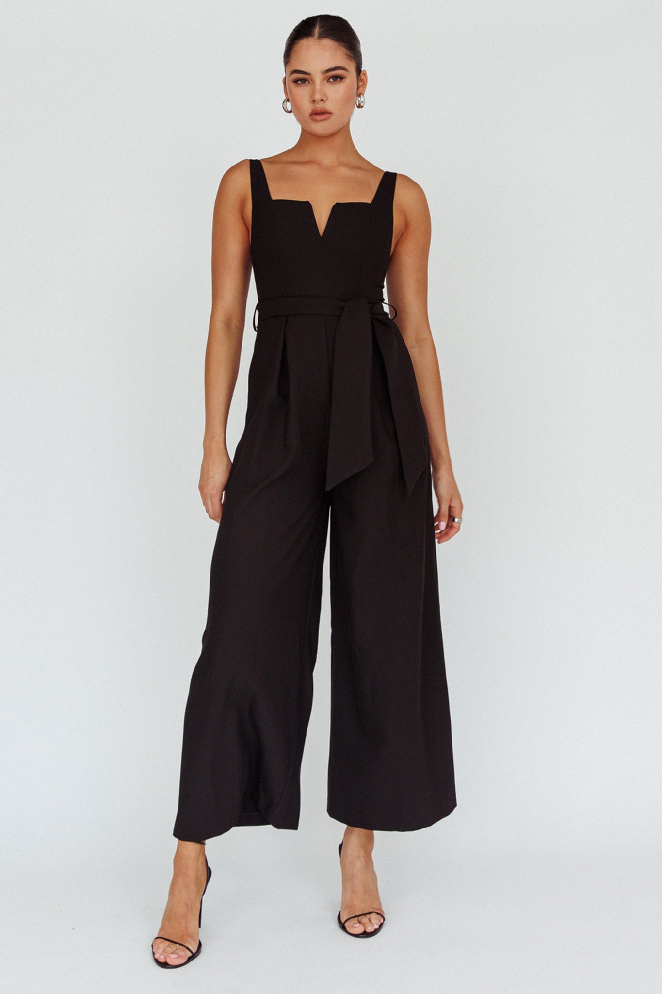 Colleen Waist Tie Jumpsuit Black