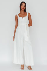 Colleen Waist Tie Jumpsuit White