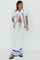 Amalfi Sun Knit Maxi Skirt White