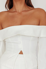 Adalis Off-Shoulder Long Sleeve Top Off White