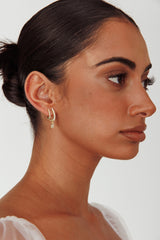 Dawn Double Pierce Illusion Earrings Gold