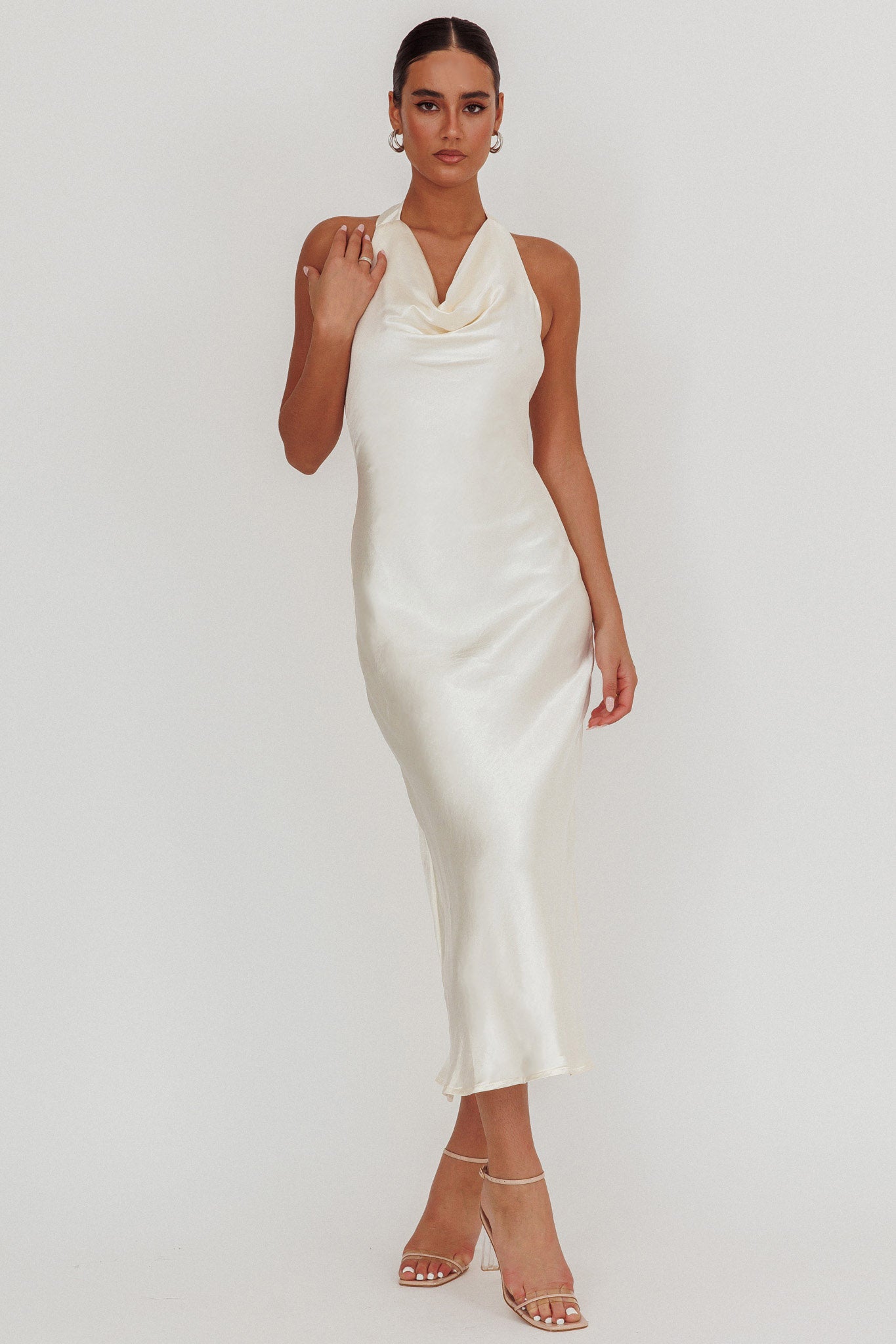 Element Halterneck Maxi Dress Champagne