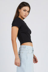 Abrand 90's Icon Baby Tee Top Black