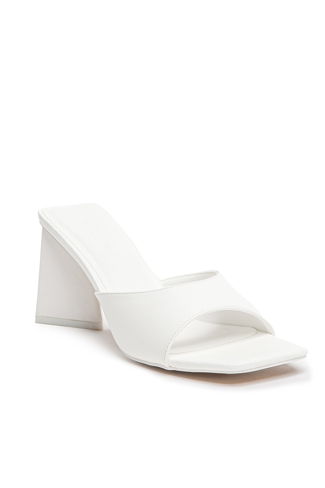 BiLLiNi Gracen Triangle Block Heel White