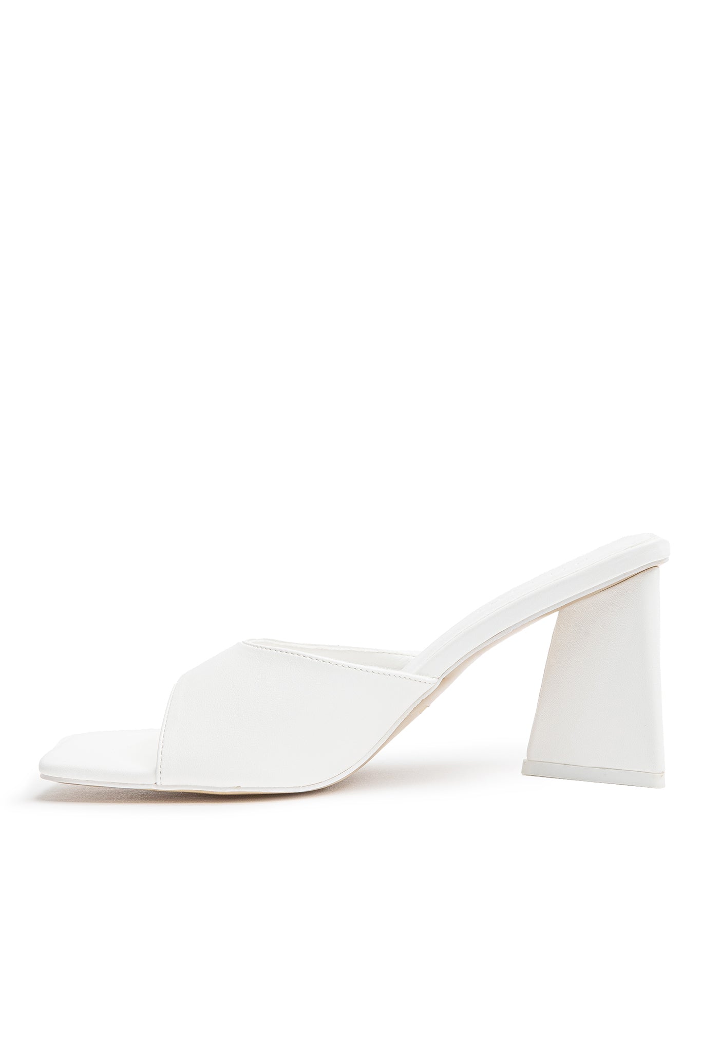 BiLLiNi Gracen Triangle Block Heel White
