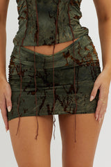 Branson Ruched Mini Skorts Olive