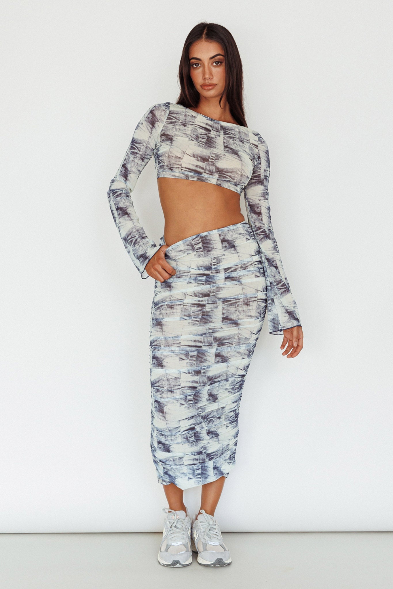 Blue Moons Strap Back Crop Top Indigo Denim