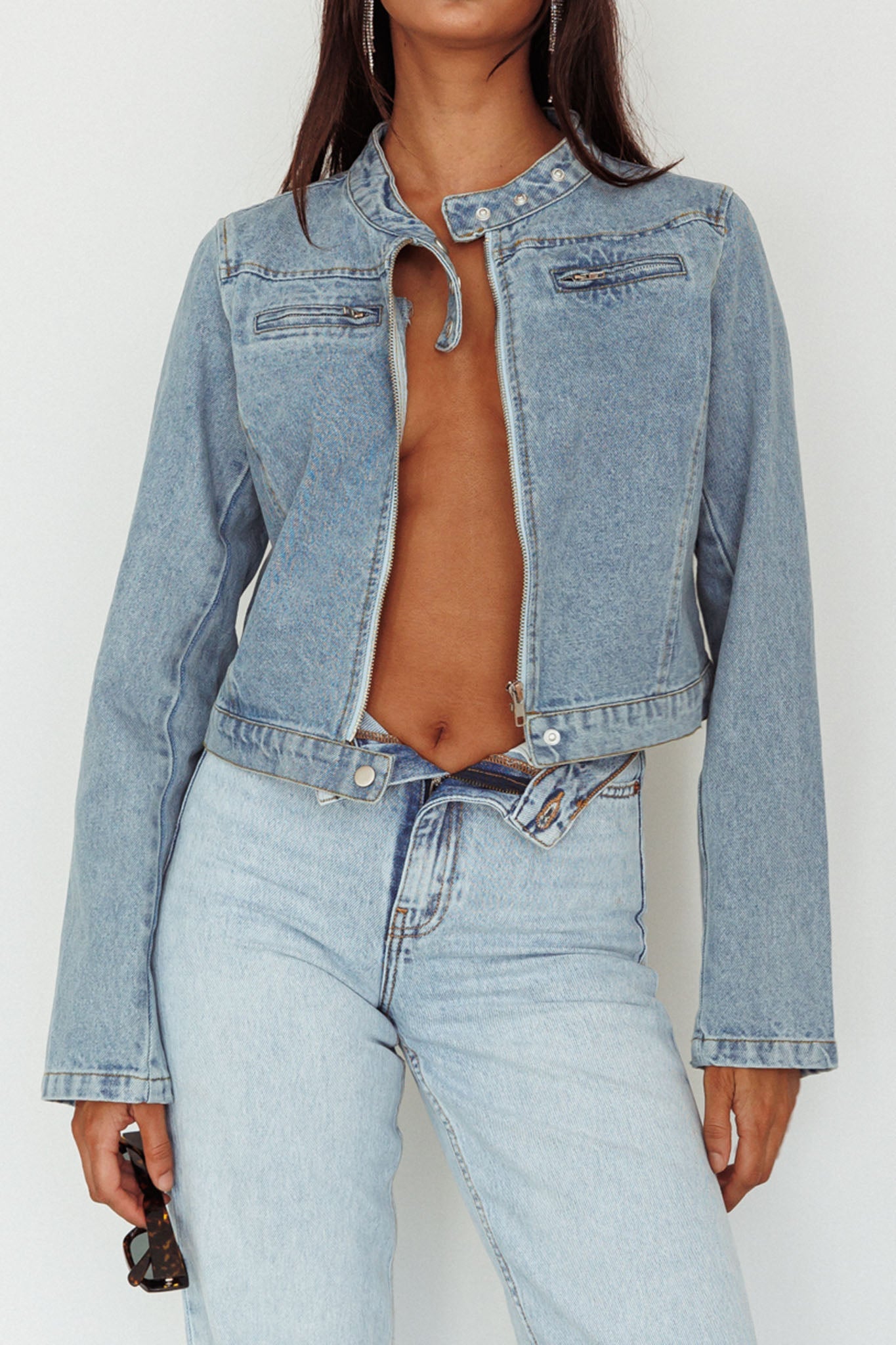 Girona Zipper Jacket Light Denim