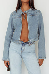 Girona Zipper Jacket Light Denim