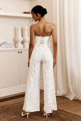 Ankita Strapless Lace Jumpsuit White