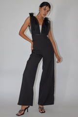 Lovinia Mesh Bodice Jumpsuit Black