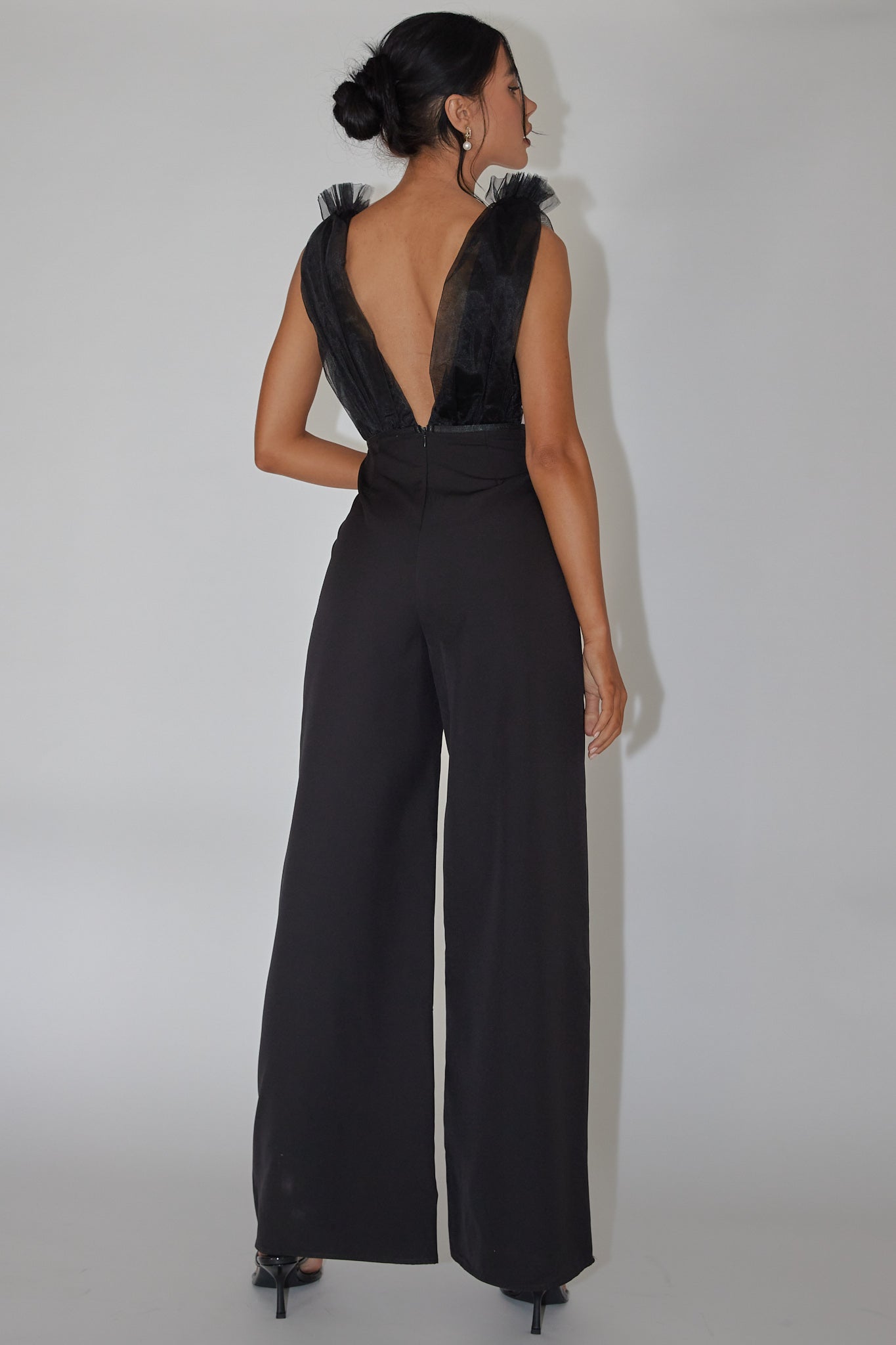 Lovinia Mesh Bodice Jumpsuit Black