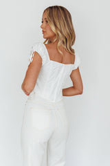 Citrine Dreams String Tie Detail Crop Top White
