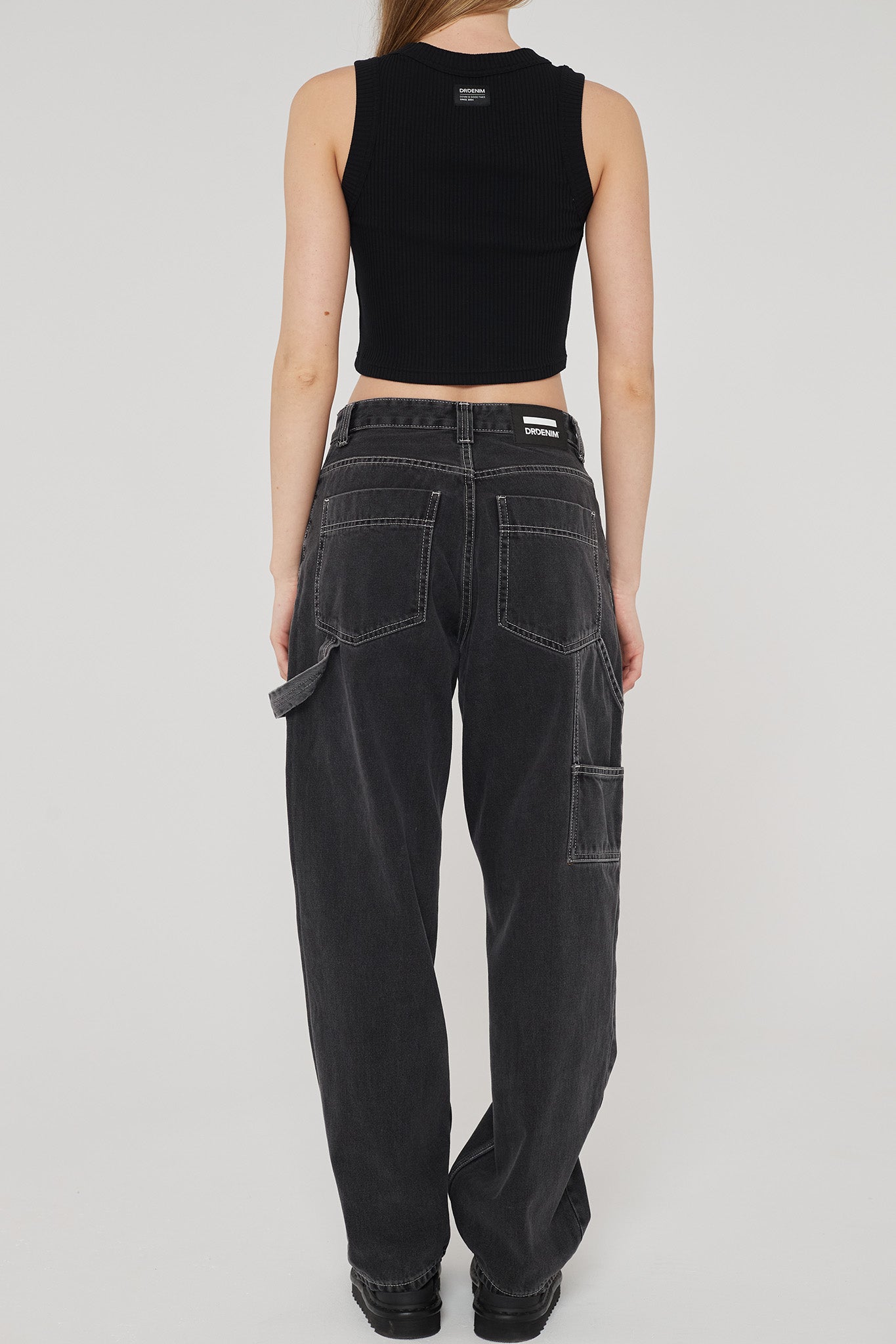 DR DENIM Faye Worker Concrete Black