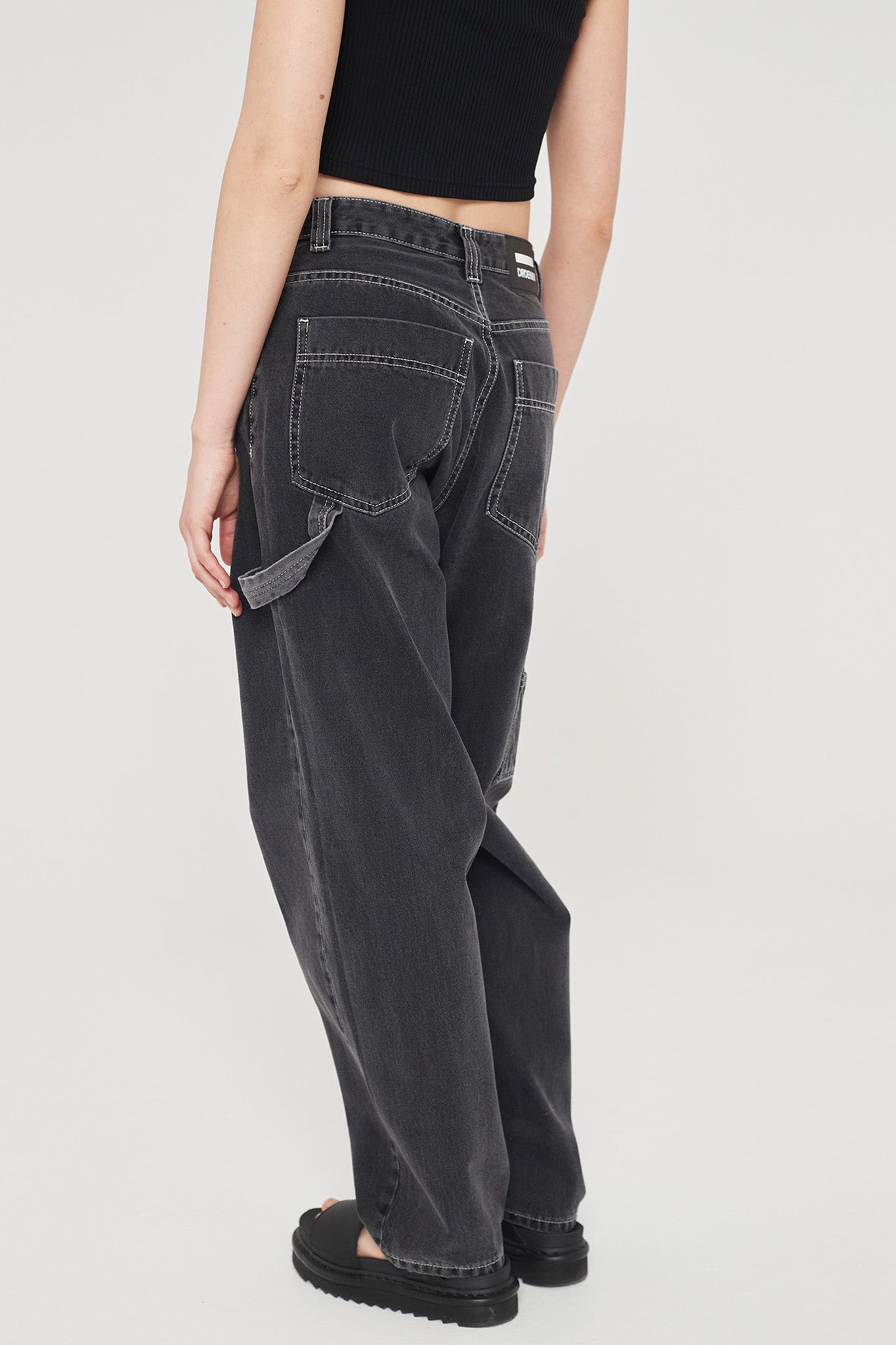 DR DENIM Faye Worker Concrete Black