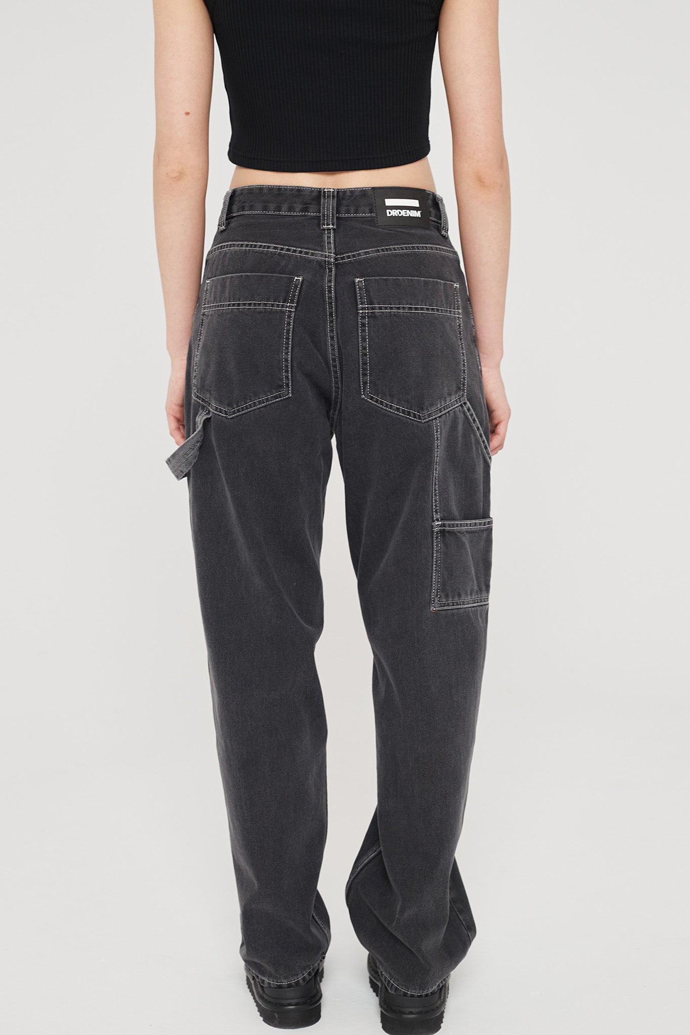 DR DENIM Faye Worker Concrete Black