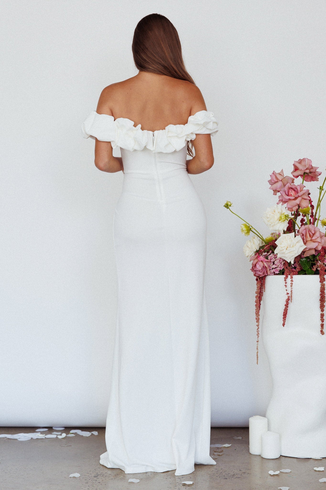 Gardena Off-Shoulder Maxi Dress Ivory