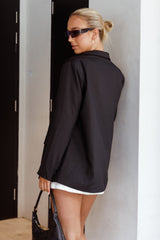 Butterfly Effect Notch Lapel Jacket Black