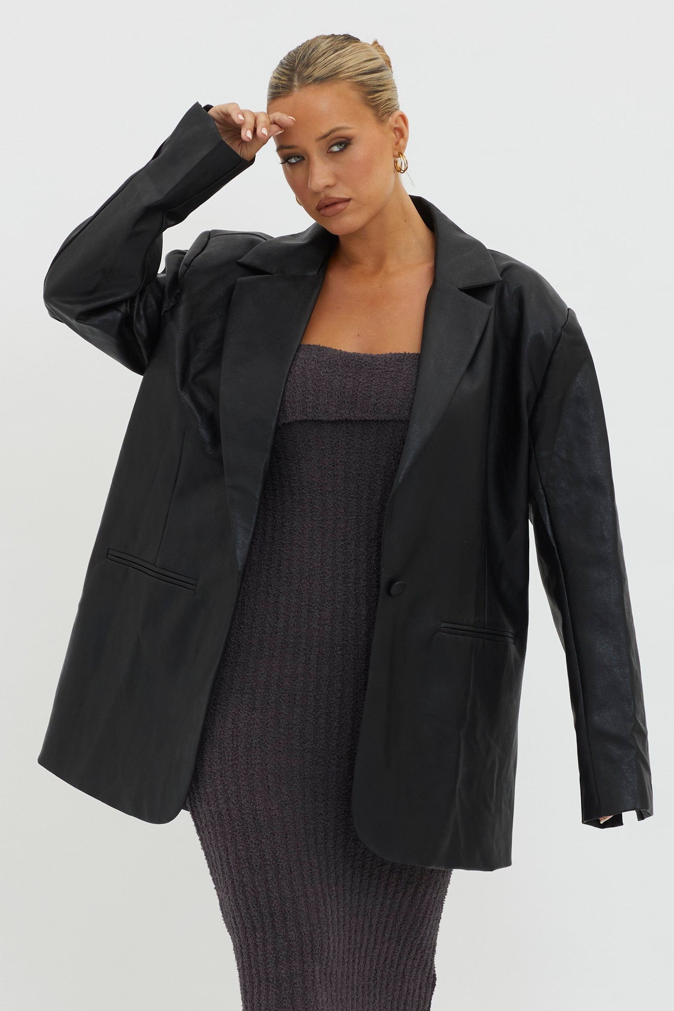 Luminate Oversized Coat Jacket Black