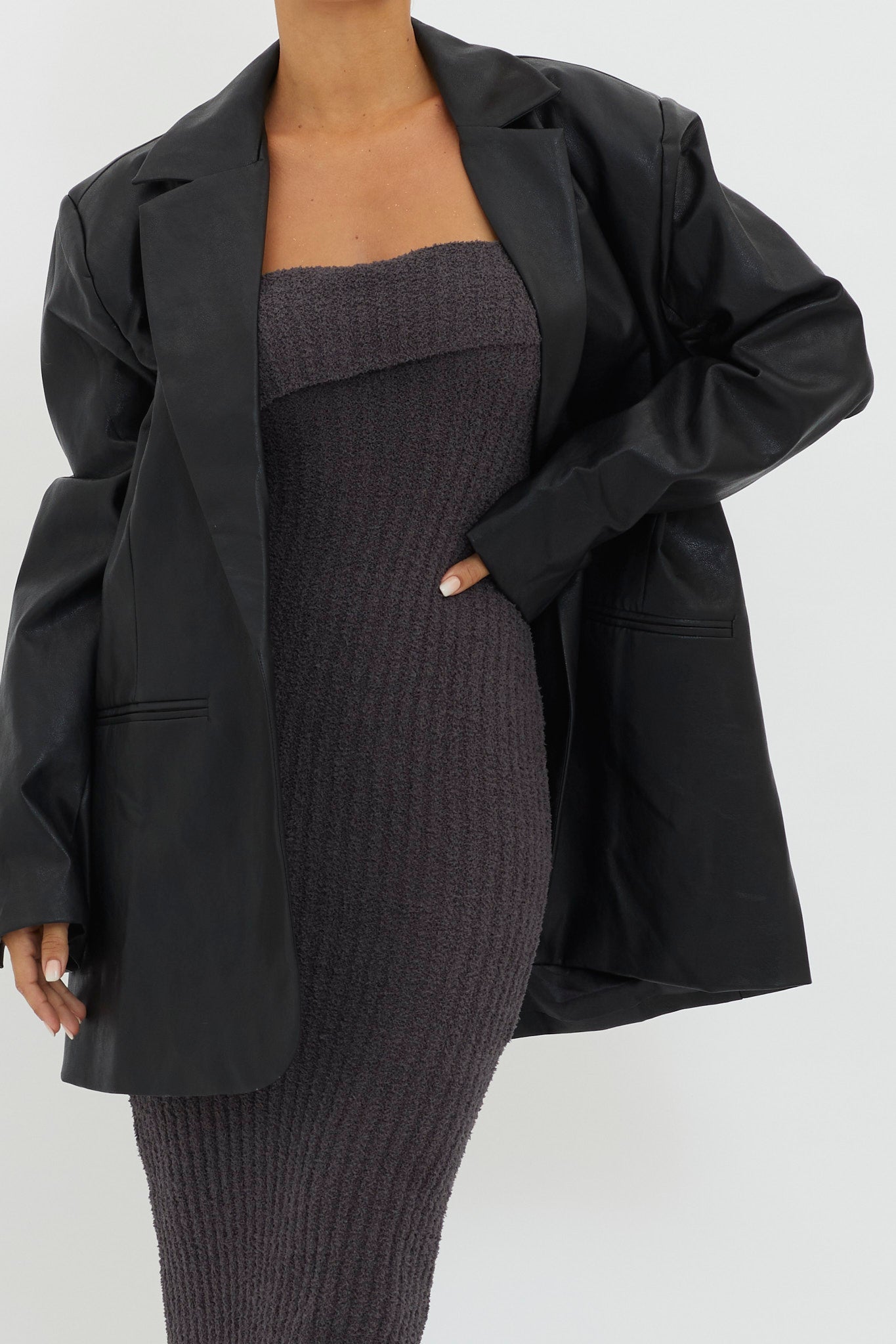 Luminate Oversized Coat Jacket Black