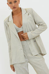 Joyeux Notch Lapel Jacket Champagne