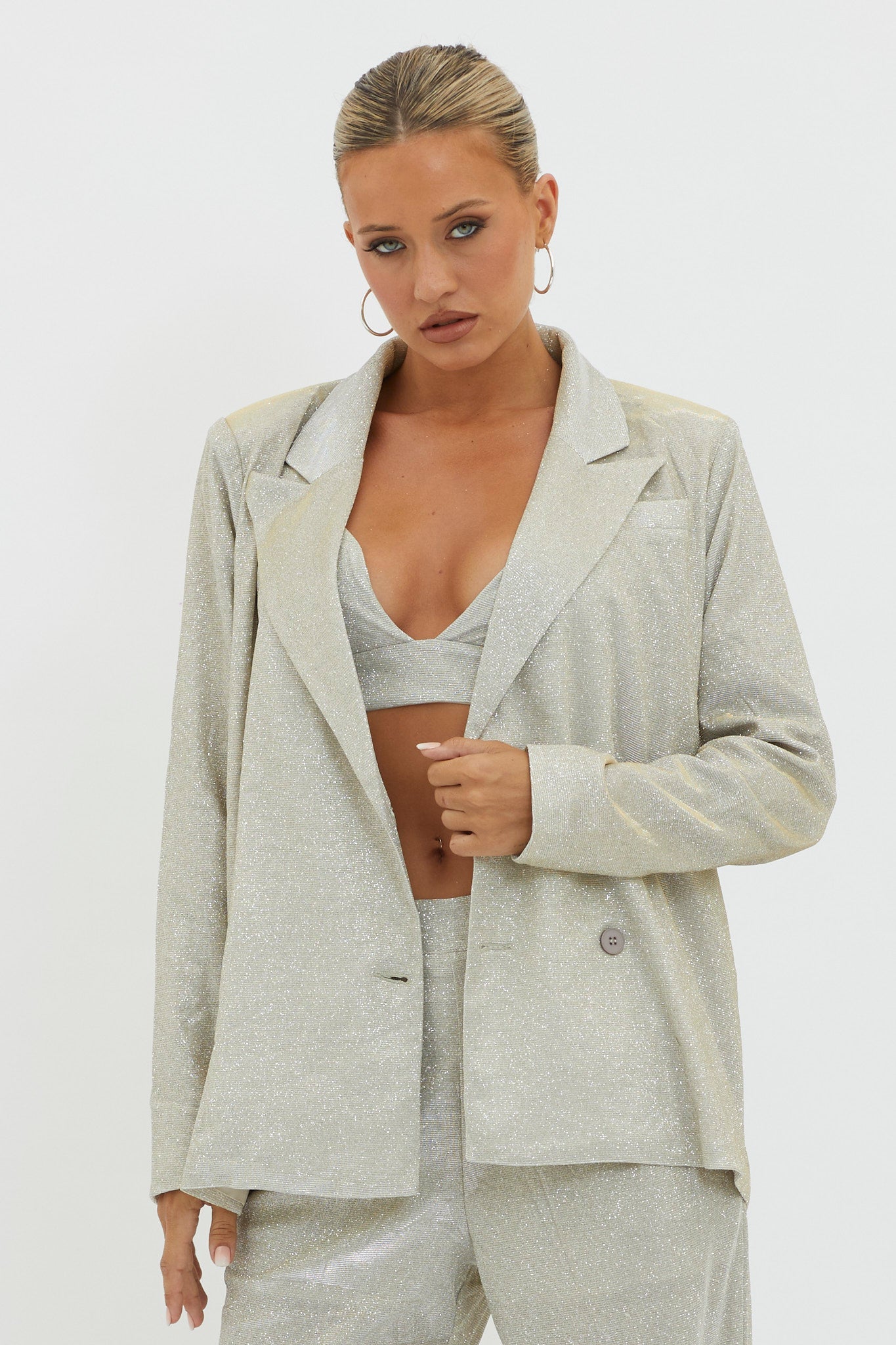 Joyeux Notch Lapel Jacket Champagne