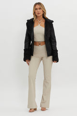 Fireside Teddy Lapel Jacket Black