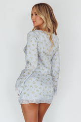 All Eyes On You Lace Trim Set Grey/Sage