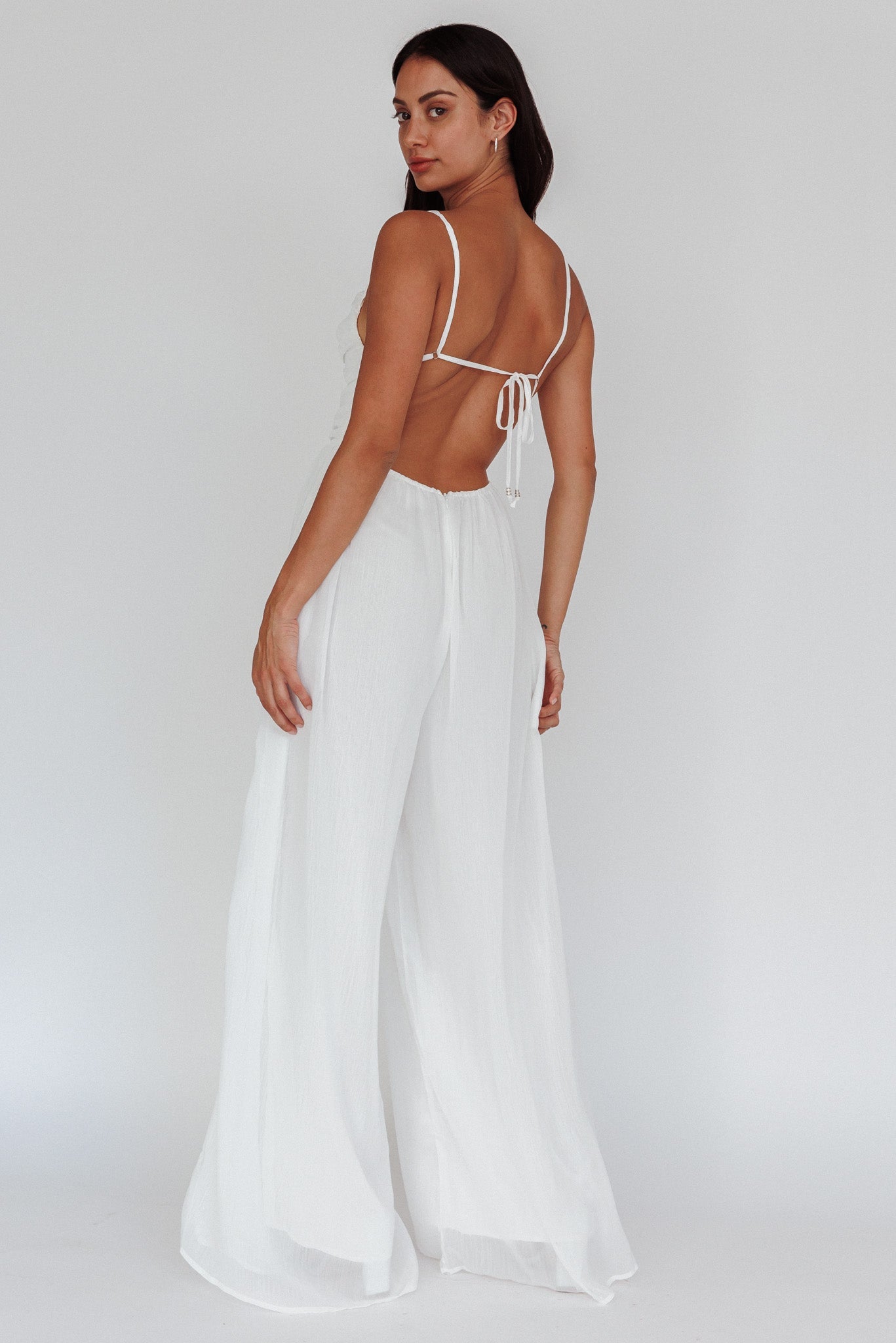 Janicca Ruched Bodice Jumpsuit Off White