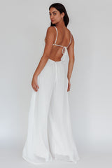 Janicca Ruched Bodice Jumpsuit Off White