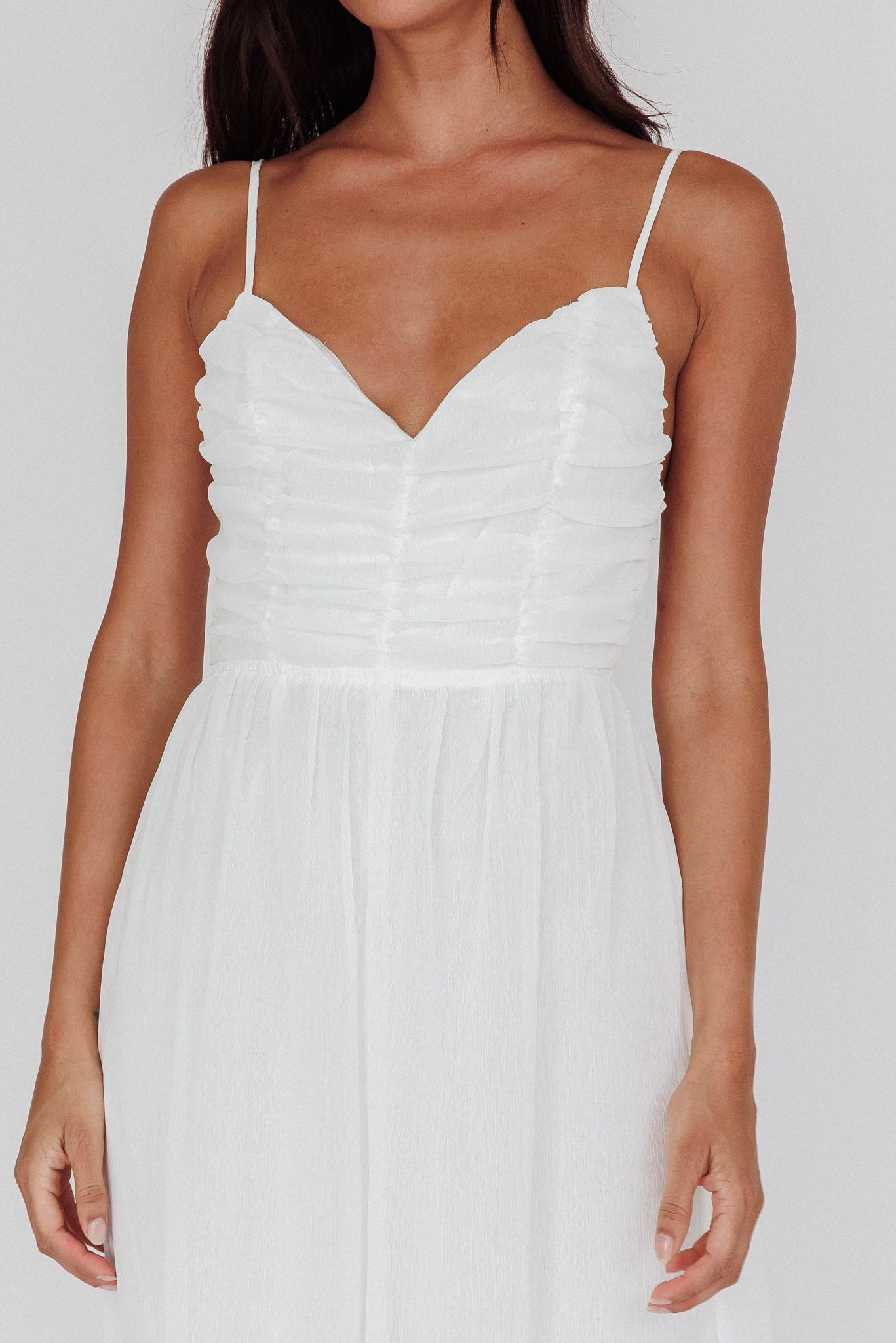 Janicca Ruched Bodice Jumpsuit Off White