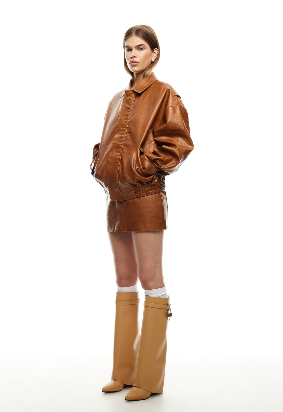 LIONESS Kenny Bomber Jacket Tan