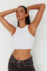 Bryn Racerback Crop Top White