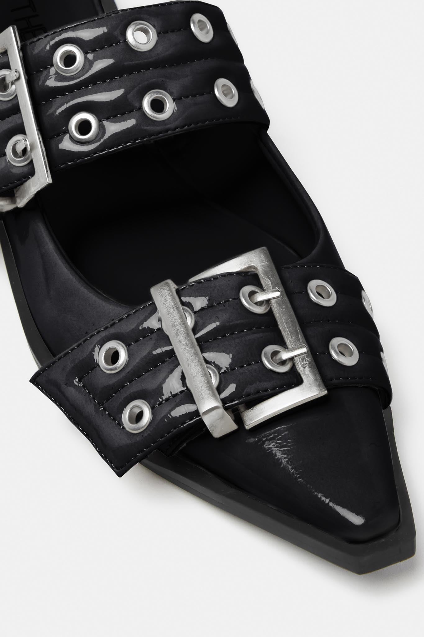THERAPY Matilda Pointed Flat Black Patent