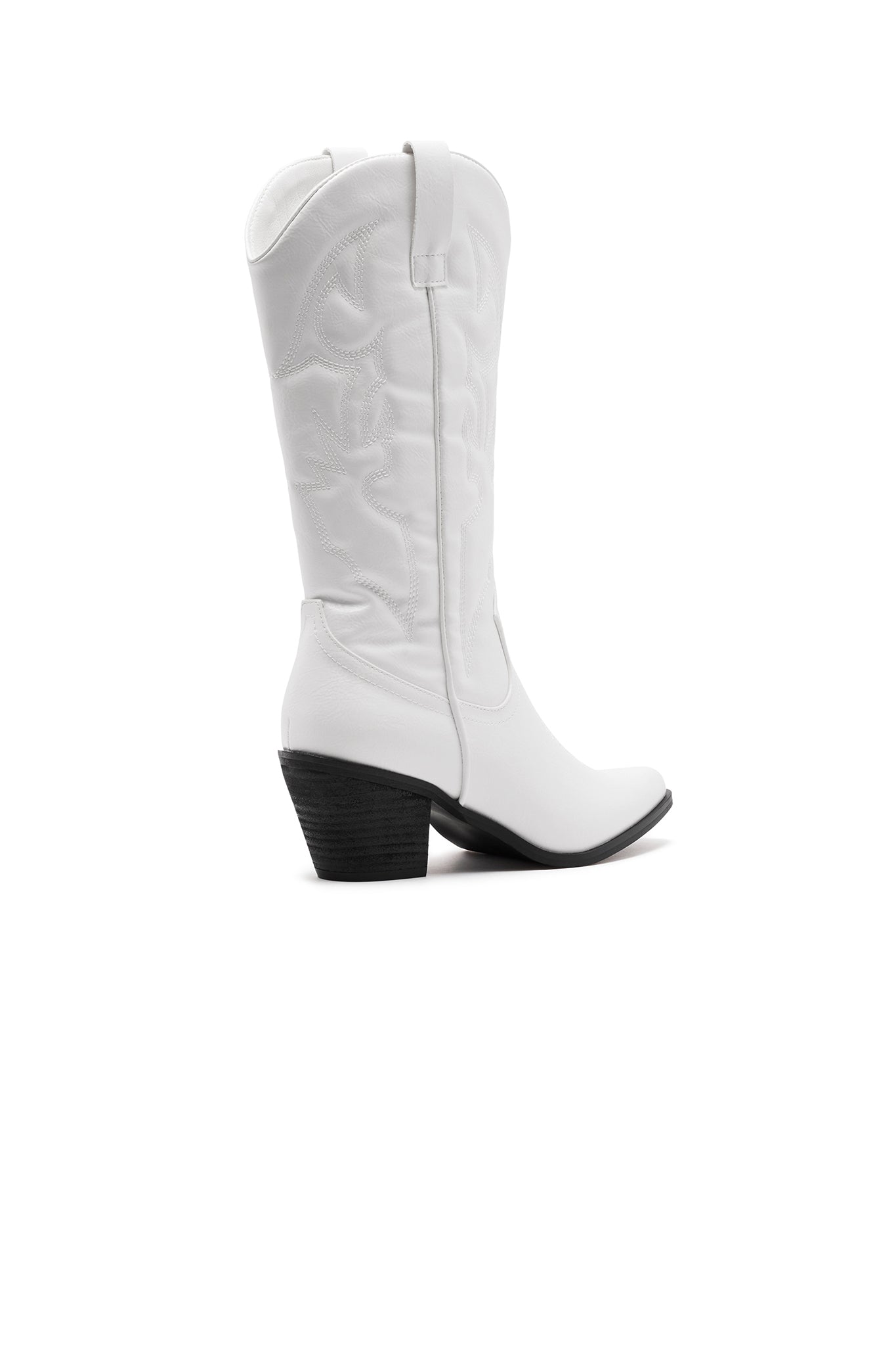 THERAPY Clayton Cowboy Boot White Faux Suede