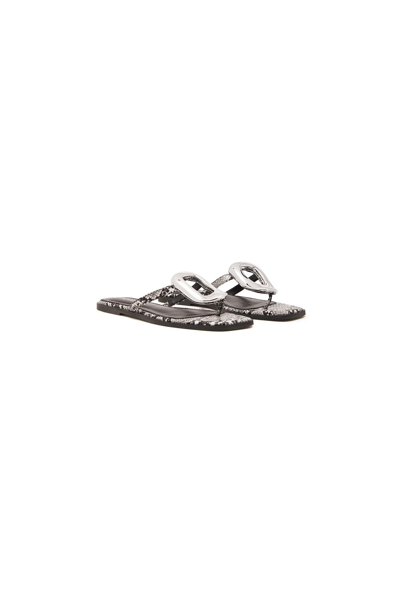 THERAPY Guild Thong Sandal Black White Snake