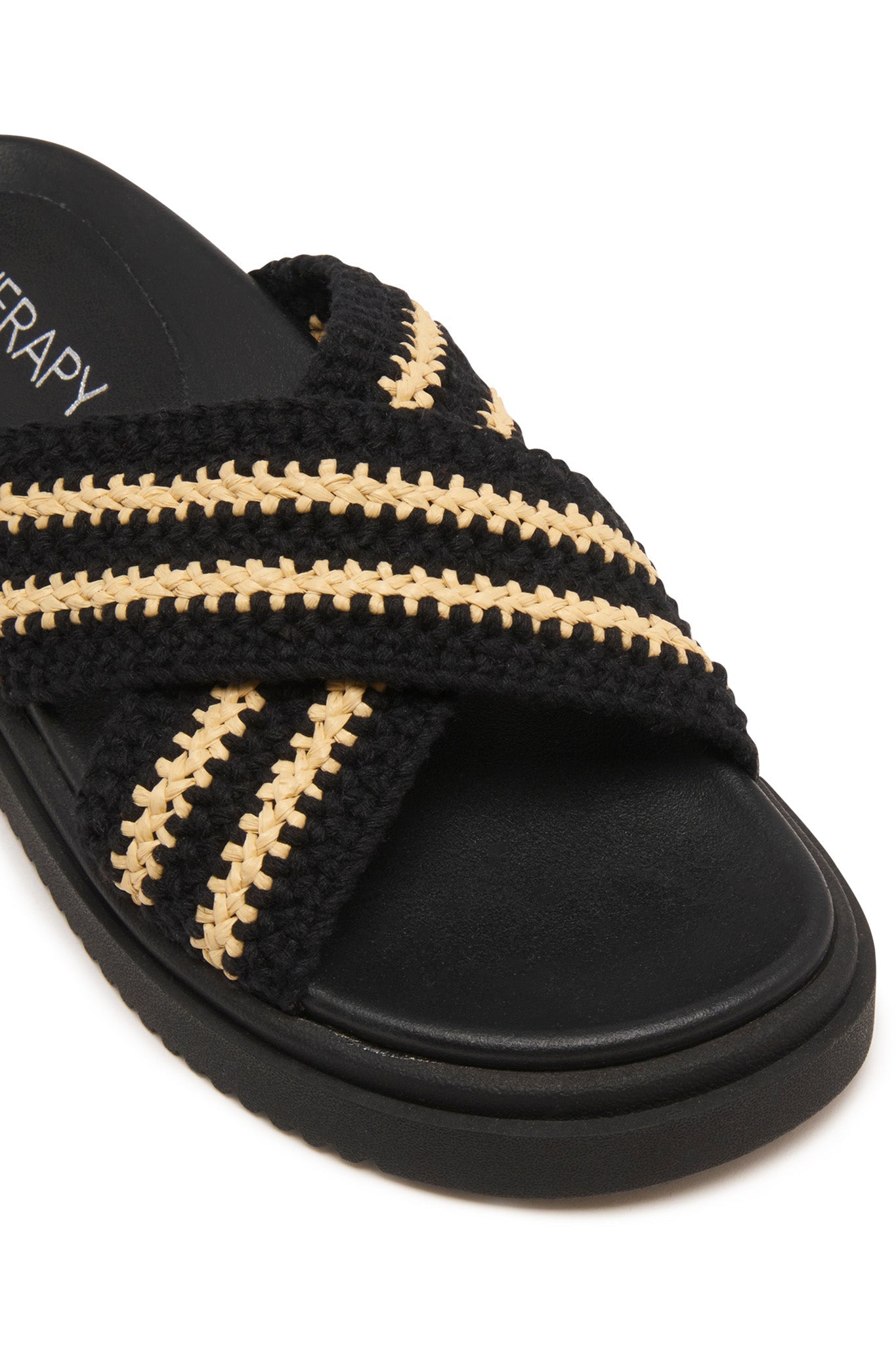 THERAPY Peta Platform Sandal Black Beige