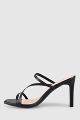 VERALi Kipper Block Heel Mules Black Smooth