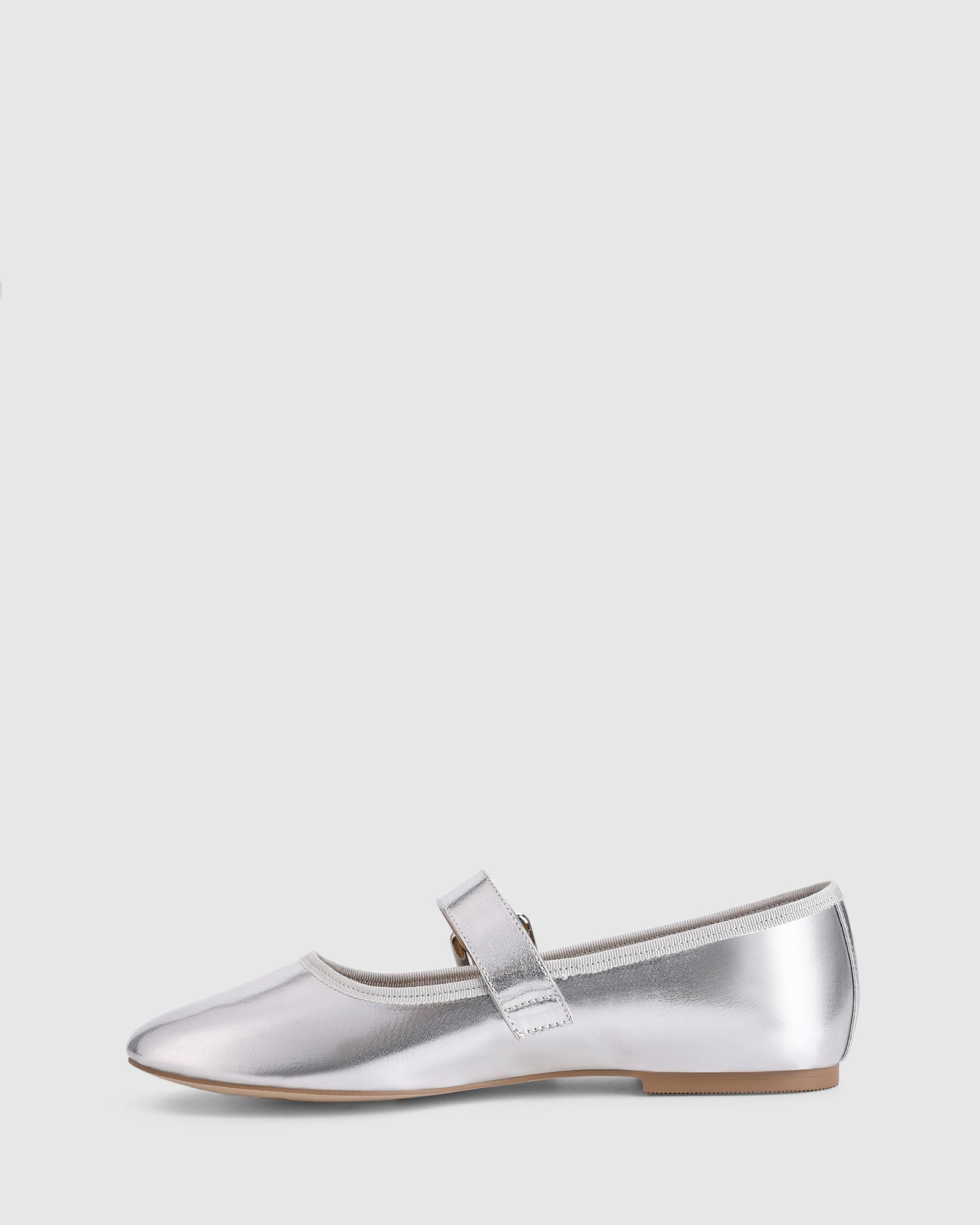 VERALi Banks Buckled Mary-Jane Flats Silver
