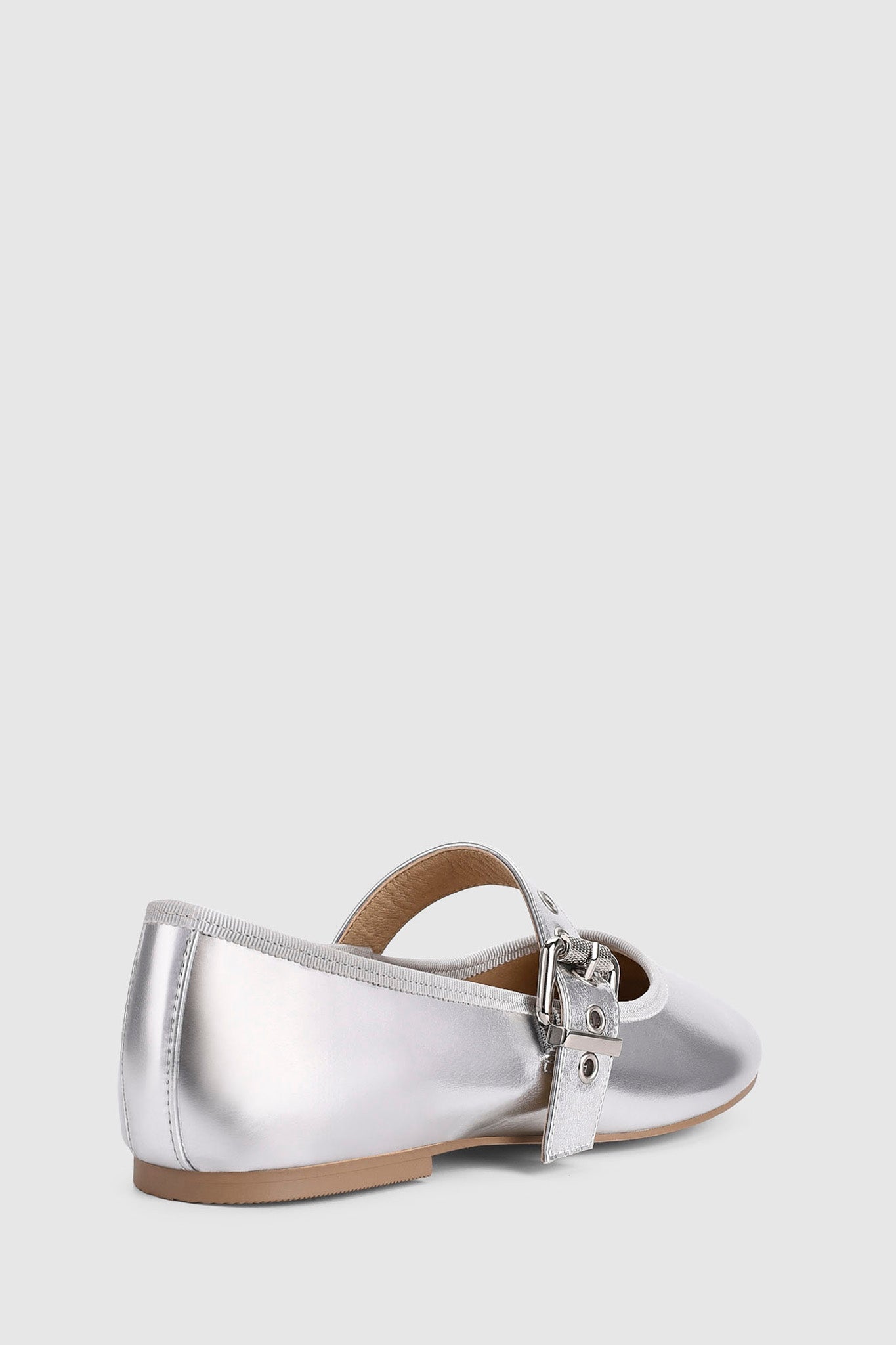 VERALi Banks Buckled Mary-Jane Flats Silver