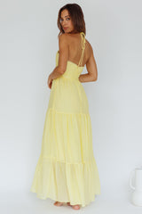 Asiah Halterneck Maxi Dress Lemon