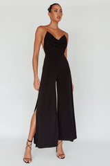 Emanuella Chain Strap Jumpsuit Black