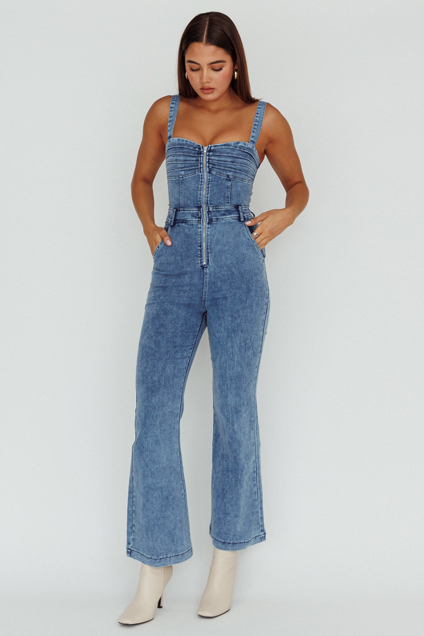 Emilio Flared Jumpsuit Denim