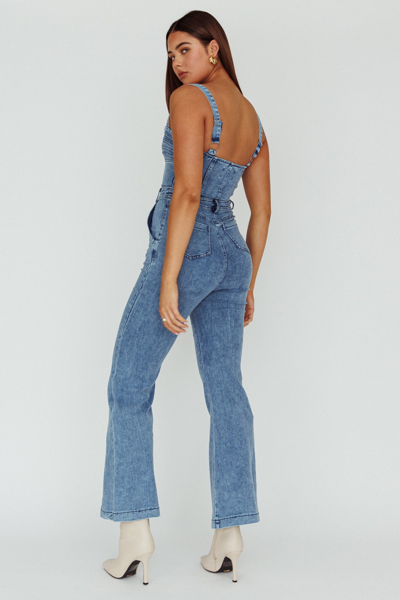 Emilio Flared Jumpsuit Denim