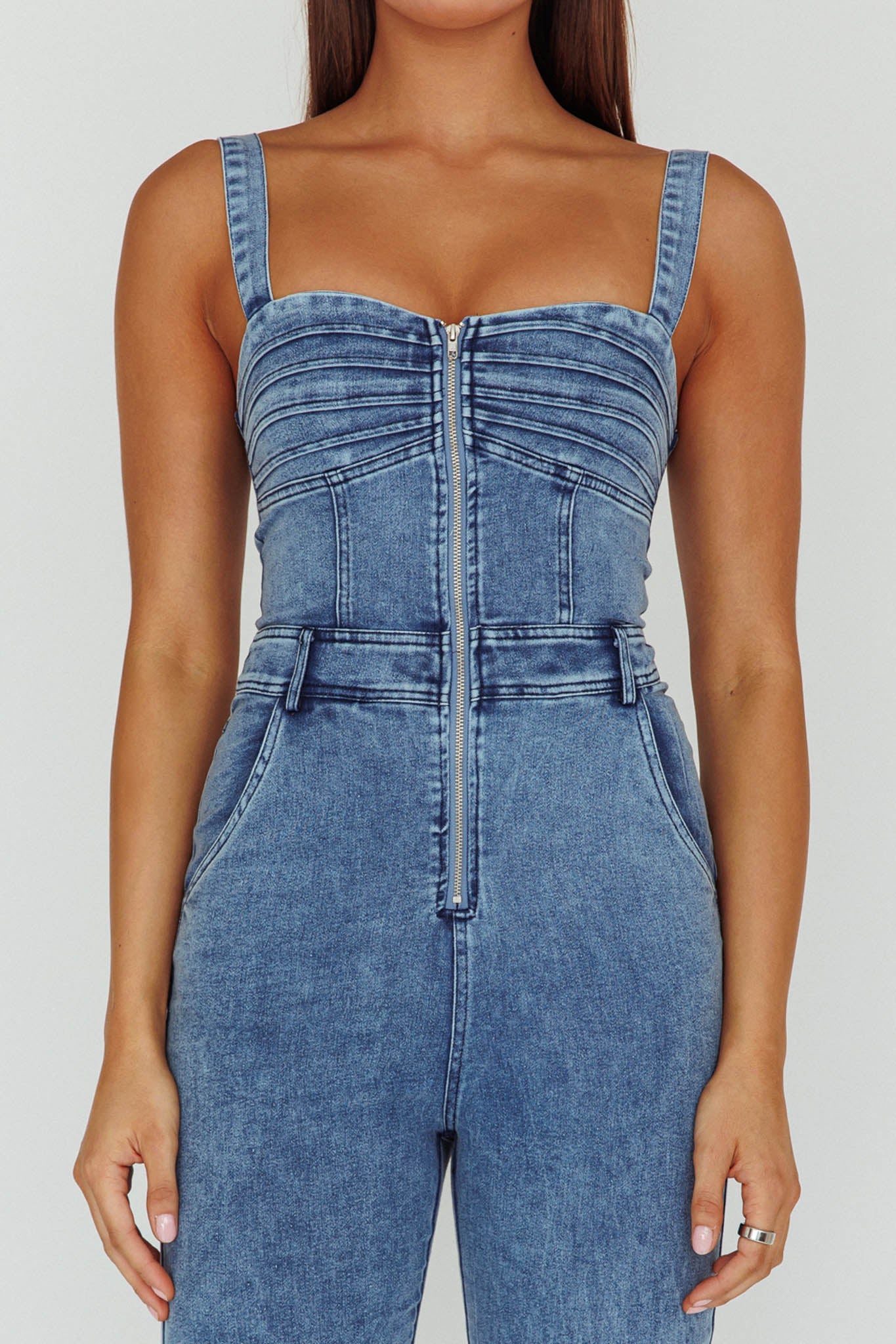 Emilio Flared Jumpsuit Denim