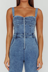 Emilio Flared Jumpsuit Denim