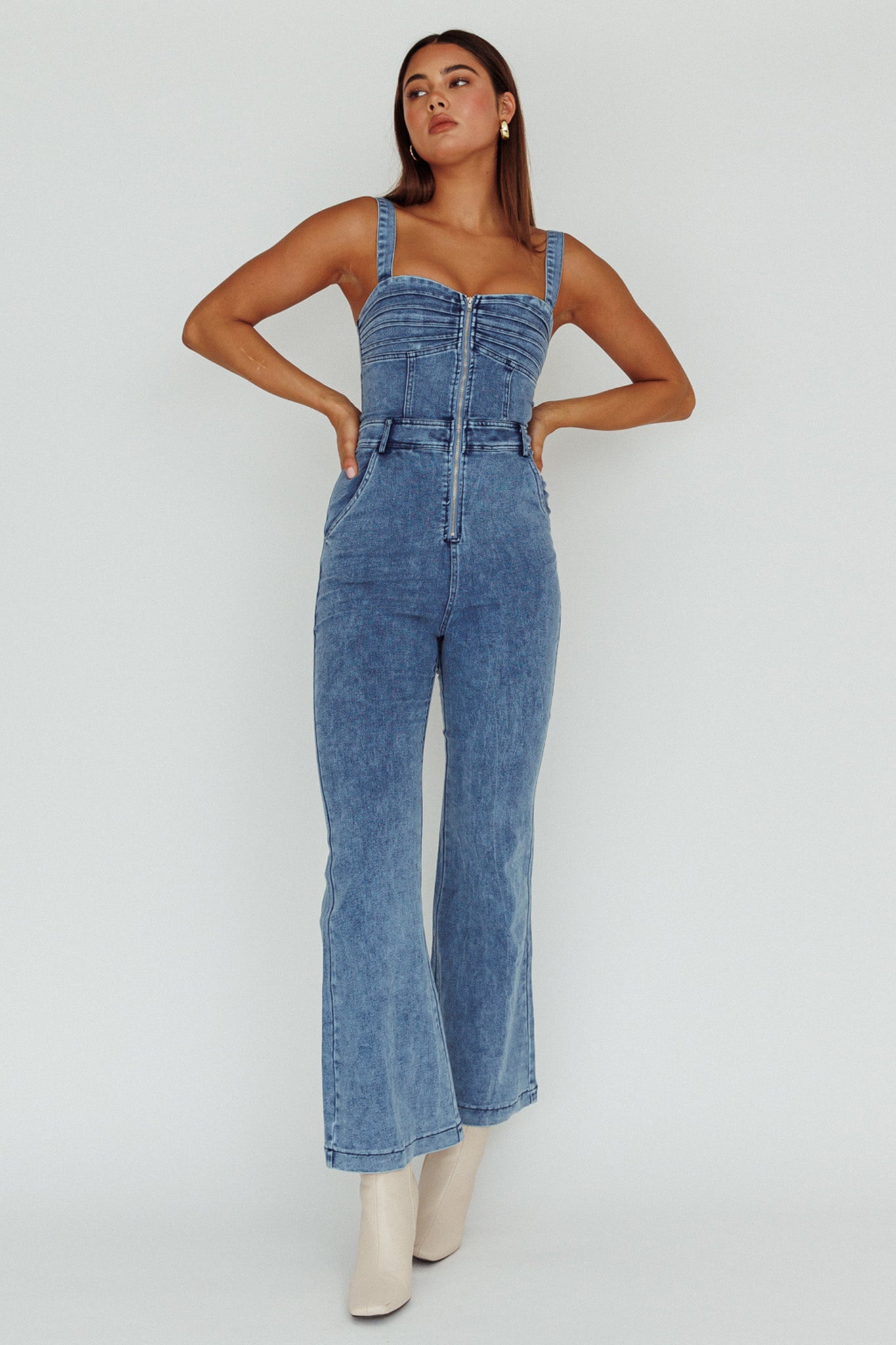Emilio Flared Jumpsuit Denim